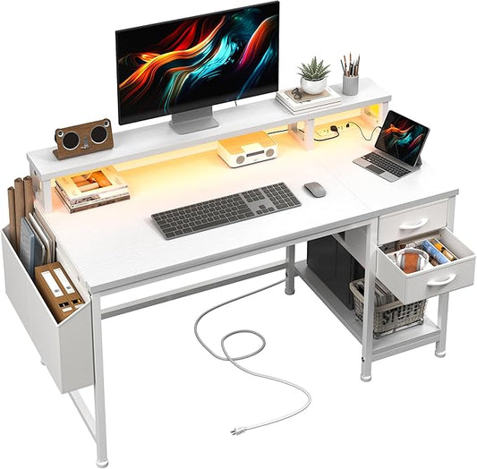 DurayLoly 40" Small Gaming Desk with Remote Control RGB Light for Teen Gamer,10m Full-Color Strip with Wireless Remote,20 Dynamic & 20 Lighting Modes, Effortless Control to Level Up Your Gaming Vibe