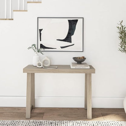 Plank+Beam Classic 46 Inch Console Table, Solid Pine Wood Entryway Table, Narrow Sofa Table for Hallway or Living Room, Seashell
