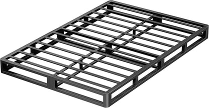VIPSHOW 5 Inch California King Metal Bed Frame Round Corner Low Platform Bed Frames 3000 LBS Heavy Duty Steel Slats Support Mattress Foundation No Box Spring Needed, Noise Free, Easy Assembly, Black