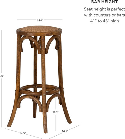 Linon Home Décor Tampa Walnut Backless Bar Stool,