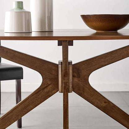 Modway Crossroads 63" Oval Wood Dining Table, Walnut