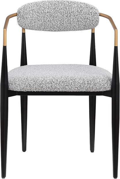 Morden Fort Modern Dining Table and Chairs Set for 4, 70" Black Dining Table with White Faux Marble Top and 4 Upholstered Chairs for Kitchen, Restaurant and Conference