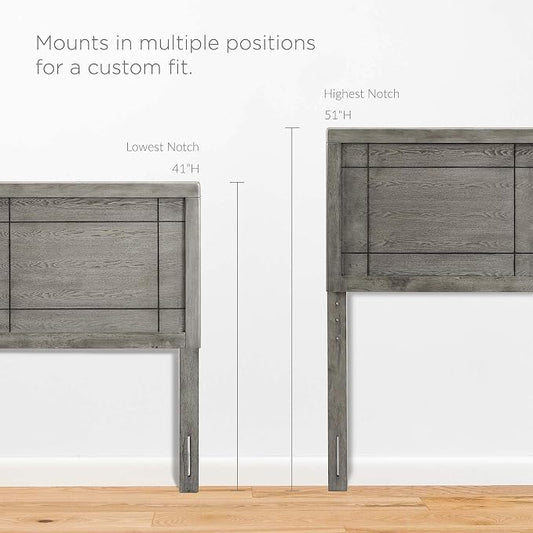 Modway MOD-6220-GRY Archie Twin Wood Headboard, Gray