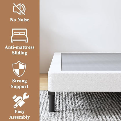 ALDRICH Low Profile Box Spring Full Size,3 Inch Heavy Duty Metal Box Spring for Full Bed,Mattress Foundation Non-Slip/No Noise/Easy Assembly (Full)