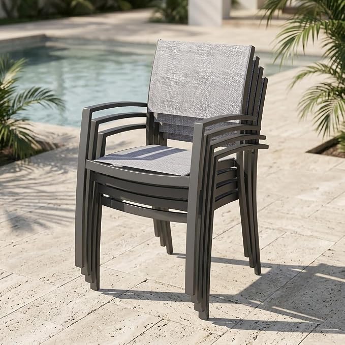 Amazonia Franklin 13-Piece Teak Finish Wood and Aluminum Rectangular Extendable Patio Dining Set | Ideal for Outdoors and Indoors