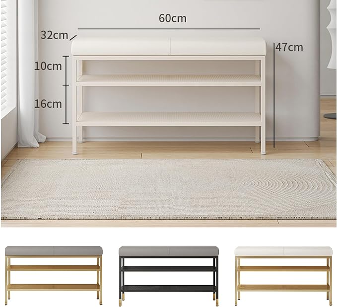 Shoe Rack Bench for Entryway/Closet,Storage Ottoman,Storage Bench,Shoe Organizer,Shoe Cabinet,Entryway Bench/Ottoman with Shoe Storage and Seating,for Living Room,Bedroom End of Bed,Installation Free