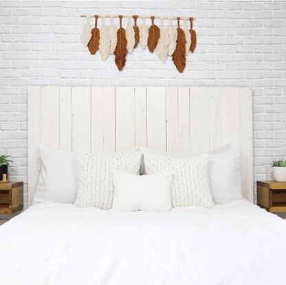 Barn Walls Whitewash Headboard, California King Size | Coastal Design Distress, Solid Wood, Floating Panels, Wall Mount, Adjustable Height