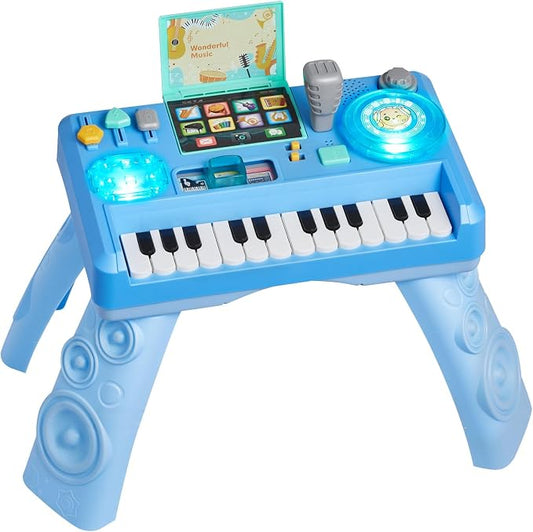VEVOR Baby DJ Playset for Toddlers 6-18 Months, Educational Musical Table Toys with 133 Sound Sources, Recording and LED DJ Turntable, Baby Activity Table for Birthday, for Kids Aged 6-18 Months