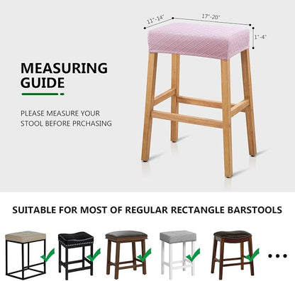 YISUN Stool Covers Rectangle - 4 Pack Stretch Waterproof Saddle Seat Cover Counter Bar Stools Bar Chairs Covers Kitchen Island Chairs Cushion Protector