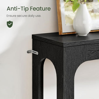 CHOEZON 47.2" Long Console Table, Entryway Table, Hallway Table, 2-Tier Behind Couch Table, Corridor Decor Stand, Narrow Rectangular with Storage for Living Room, Entry, Hallway, Black MXG03BB