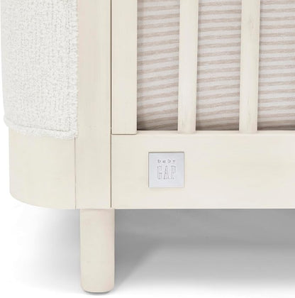 Delta Children babyGap Callie 4-in-1 Upholstered Crib - Greenguard Gold Certified, Antique White/White Boucle