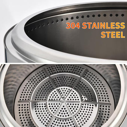 Smokeless Fire Pit, Portable Firepit Outdoor, 27 Inch Stainless Steel