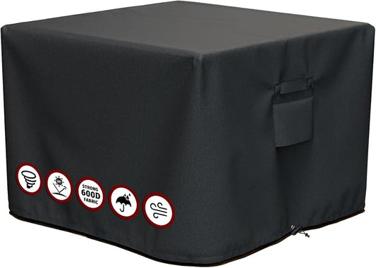 SHINESTAR Fire Pit Cover Square, Fits for 28-32 Inch Fire Pit Table, Gas Fire-600D Heavy Duty Fabric, Waterproof and Windproof, 32 x 32 x 24 Inches, Black