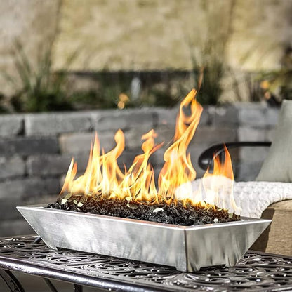 Onlyfire 10 lbs Fire Glass Rocks 1/2 Inch, Reflective Tempered Glass for Propane Fire Pit & Gas Fireplace, High Luster Firepit Glass Stones for Fire Table, Onyx Black (Multicolor Options Available)