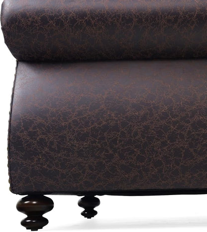 Couchus Living Room Furniture Sets,Sofa Sets and Couch Sets for Living Room,Mid-Century Vintage Sofa Couches with Rivet Design (Brown, 2 Single+3 Seater)