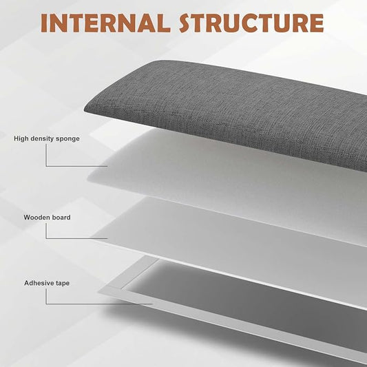 IFNOW Upholstered Wall Mounted Headboard, 3D Soundproof Wall Panels Peel and Stick Headboard for Queen Size, Home Decor, Reusable and Removable Tufted Bed Headboards in Dark Grey(9 Panels, 10" x 24")