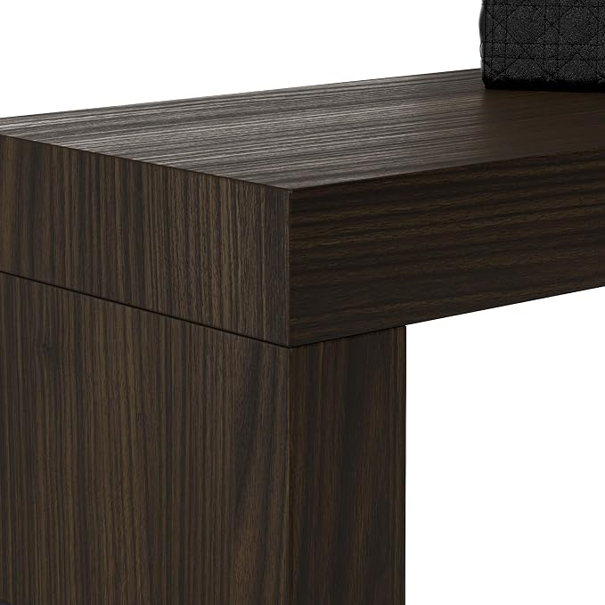 Mobili Fiver, Evolution Desk 47.2 x 15.7 in, Dark Walnut with One Leg, Made in Italy