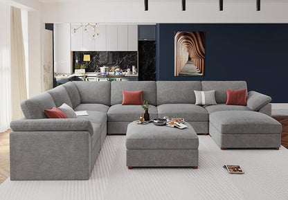 EASE MOOSE Sectional Modular Sofa,Oversized U Shape Sectional Couch Wide Deep seat Sectional Sofa,Comfortable Cloud Couch sectional Couch