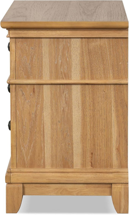 Furniture of America Yardley Farmhouse Solid Wood 3-Piece Bedroom Collection with Panel Bed and Nightstands Set of 2, Box Spring Required for Bedroom, Guess Room, Queen, Natural Oak