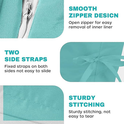 Egg Chair Cushion Replacement, Waterproof Thicken Hanging Egg Swing Chair Cushion for Outdoor Furniture, Wicker Rattan Hammock Basket Cushion with Headrest Pillow 47x31.5x4.7 inch(Teal)