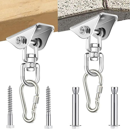 Arlai Hanging Chair Hardware Hanging Kit - Heavy Duty 360° Rotate Ultra Durable Hooks for Swing, Yoga, Playground, Gym, Punching Bag Hanger, 1000 lb Capacity