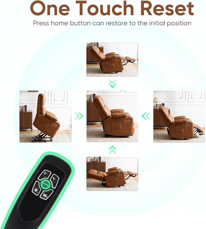 Dual Motor Power Lift Recliner Chair for Elderly with Massage and Heat, Oversized Lift Chair with Arm Storage, Lay Flat Lift Recliner for Adults, Big Tall, Infinite Position,Lving Room, Camel