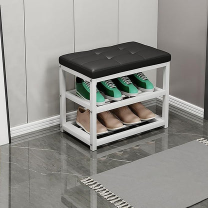 Wood Shoe Storage Bench Modern Changing Stool SpaceSaving Design for Hallway & Living Room Versatile Closet Organizer Stylish & Functional Furniture