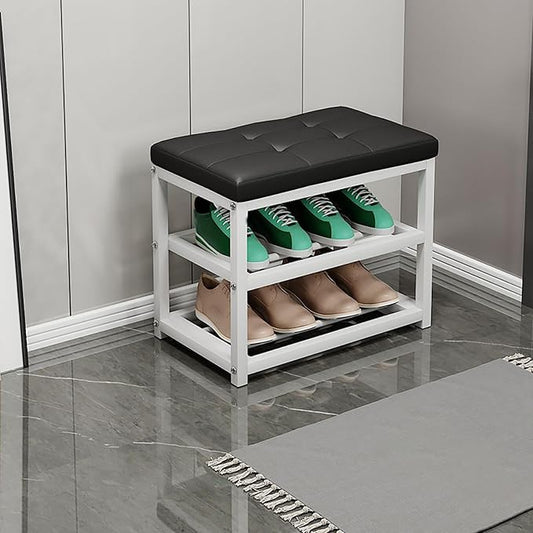 Wood Shoe Storage Bench Modern Changing Stool SpaceSaving Design for Hallway & Living Room Versatile Closet Organizer Stylish & Functional Furniture