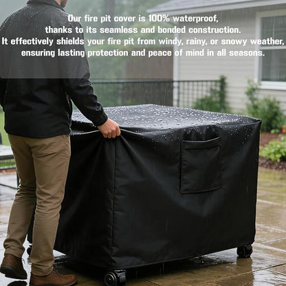 Chinchilla Heavy Duty 32 Inch Square Fire Pit Cover - 100% Waterproof & Weatherproof 600D Oxford Fabric, Durable All-Season Protection for 30/31/32 Inch Propane Fire Pits and Tables