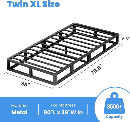 ROIL 7 Inch Twin XL Box Spring, Heavy Duty Metal Bed Base Mattress Foundation with Fabric Cover, 3500lbs Max Weight Capacity, Easy Assembly, Noise Free, Non-Slip