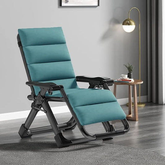 DoCred Zero Gravity Chair, Lawn Recliner, Reclining Patio Lounger Chair, Folding Portable Chaise with Detachable Headrest and Cup Holder