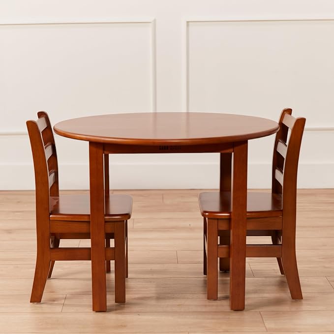 ECR4Kids 30in x 30in Round Hardwood Table with 22in Legs, Childrens Furniture, Grey Wash