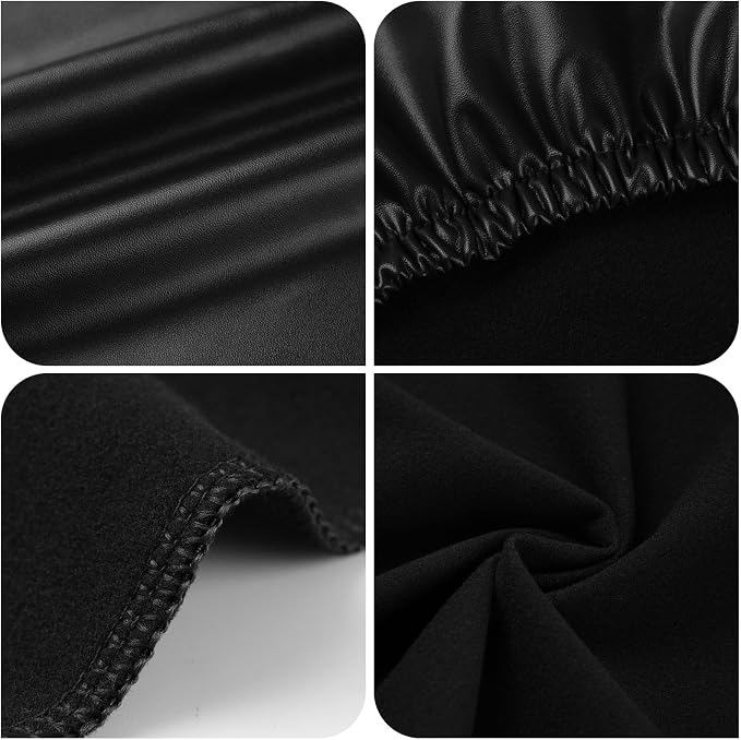 YISUN Stool Covers Rectangle - 4 Pack Stretch Oilproof Waterproof PU High Chair Cover Vanity Stool Cover Pub Counter Bar Stool Covers Saddle Seat Cover with Elastic Bands