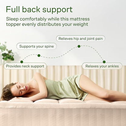 Niagara Sleep Solution Ultra Soft King Size Mattress Topper - Rayon Derived from Bamboo Pillow Top Mattress Pad for Back Pain Relief - Naturally Cooling for Hot Sleepers, Beige