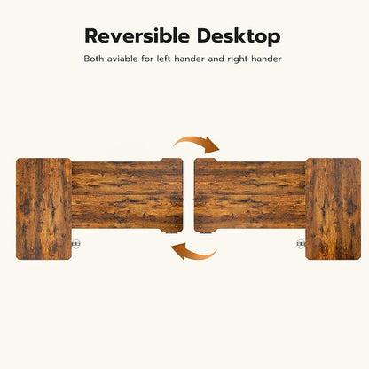 Acrolix L Shaped Electric Standing Desk - 71x43.5 Inch Reversible Corner Sit Stand Desk with Hook&Cup Holder,Electric Height Adjustable Table,for Home Office Gaming&Trading Computer Desk, Rustic Brown