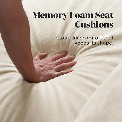Cloud Modular Corner Sectional, Oversized Deep Seat Comfort, Luxe Chenille | Fully Removable Washable Covers, Memory Foam Seat Cushions, Premium Fabric