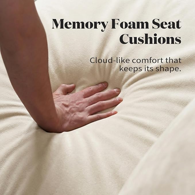 Cloud Modular Sofa, Oversized Deep Seat Comfort, Luxe Chenille | Fully Removable Washable Covers, Memory Foam Seat Cushions, Premium Fabric