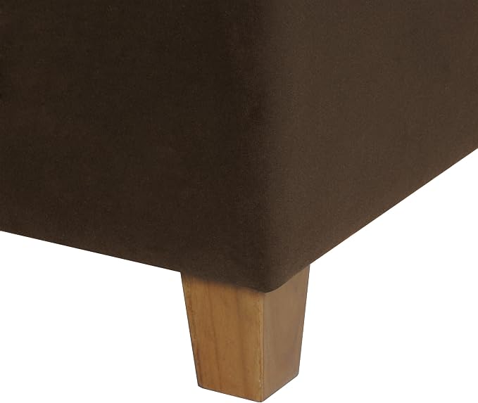 HomePop 18" Classic Square Storage Ottoman - Chocolate Brown Velvet