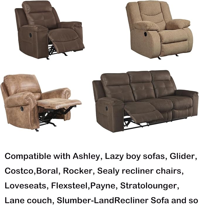 Heavy-Duty Metal Recliner Pull Handle Replacement .Repair Recliner Mechanism Parts Compatible with Ashley Lazy Boy and Most Recliner Brands Couch Sofa Chair Furniture 3.5"L x 3"W x 1.2"H Handle Size