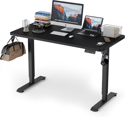 Monomi Electric Standing Desk 55x24 Inches, Height Adjustable Sit Stand Up Computer Desk for Home Office, Ergonomic Workstation with 178LBS Load Capacity & Quiet Motor, Two-Piece Desktop, Black