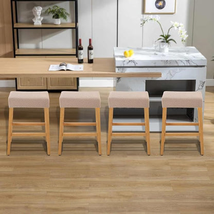 YISUN Stool Covers Rectangle - 4 Pack Stretch Waterproof Saddle Seat Cover Counter Bar Stools Bar Chairs Covers Kitchen Island Chairs Cushion Protector