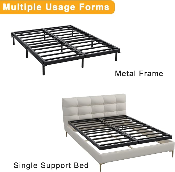 Lutown-Teen 2 Inch Split Cal King Box Spring Low Profile, Heavy Duty Metal Bunkie Board California King, Easy Assembly, Noise Free