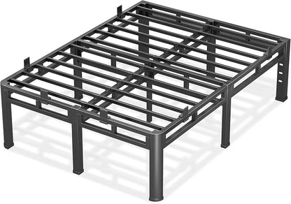 20 Inch Full Size Bed Frame, Double Layer Heavy Duty Bed Frames 4000 lbs Capacity, Metal Platform with Headboard Holes, Round Corner Legs, Mattress Slide Stopper, Easy Assembly
