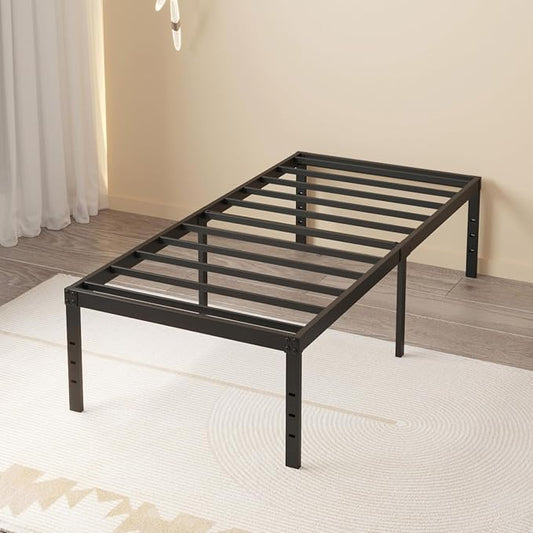 Maenizi 20 Inch Twin XL Bed Frames, Metal Twin XL Platform Bed Frame Support Up to 2500 lbs, No Box Spring Needed, Easy Assembly, Noise Free, Black