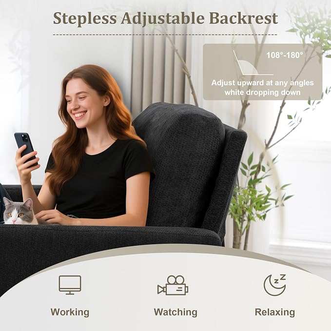 3 in 1 Folding Convertible Sleeper Sofa Bed Pull Out Couch with Side Pockets USB Port Side Table Single Sofa Bed with Adjustable Backrest for Living Room Bedroom 66" Black 1 SEAT