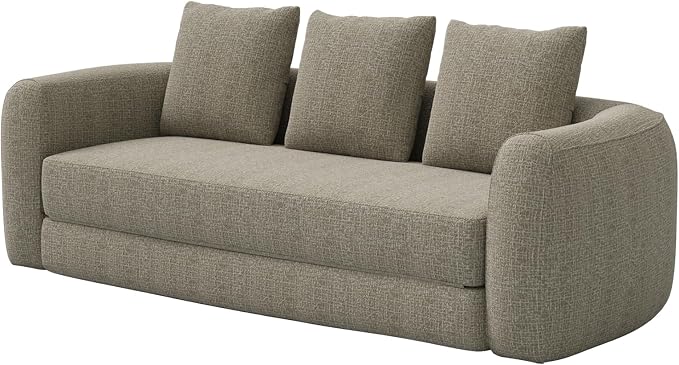 Curved Convertible Futon Sofa Bed,Modern Boneless Sleeper Couch,Curved Modern 3 Seater Cloud Couch