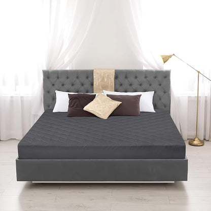 Quilted Fitted Mattress Pad, Queen Mattress Protector Topper with Deep Pocket Stretches up to 16 Inches, Machine Washable Mattress Cover by Utopia Bedding (Grey)