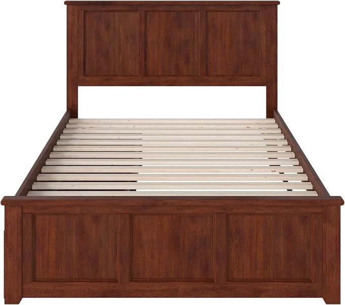 AFI, Madison Full Platform Bed with Matching Footboard & Storage Drawers, Walnut