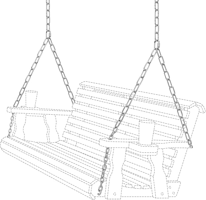 Heavy Duty Porch Swing Hanging Chain Kit (2 Pack) 1500 Lbs Capacity, up to 8 ft Length- Rustproof Zinc-Plated, 6 Quick Links & 2 Y-Chain Assemblies(Silver)