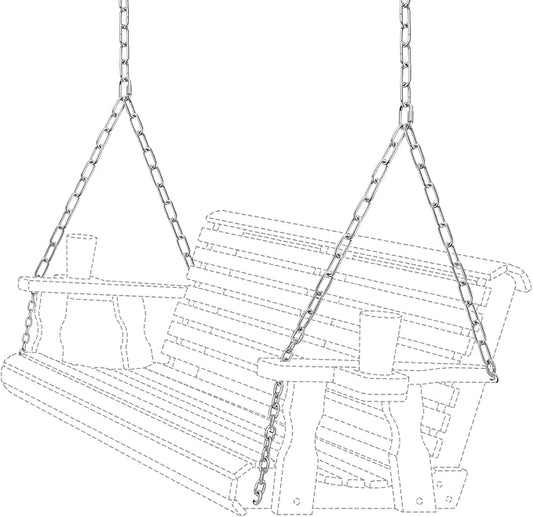 Heavy Duty Porch Swing Hanging Chain Kit (2 Pack) 1500 Lbs Capacity, up to 8 ft Length- Rustproof Zinc-Plated, 6 Quick Links & 2 Y-Chain Assemblies(Silver)